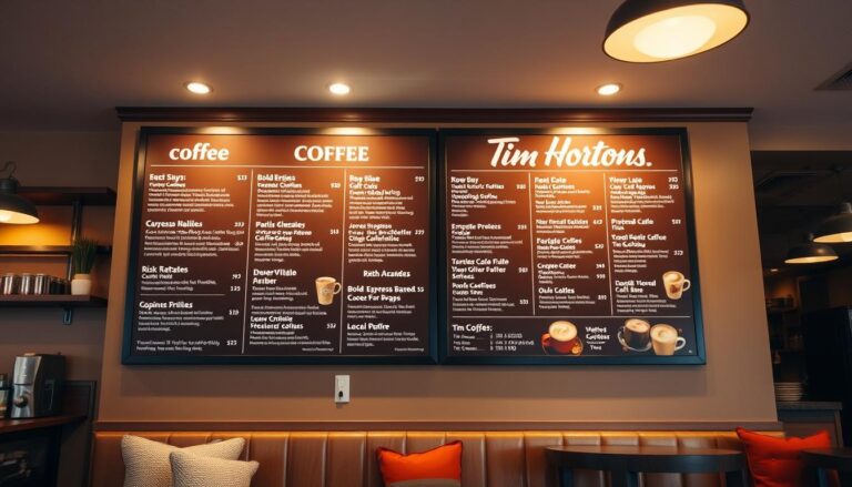 tim hortons coffee menu